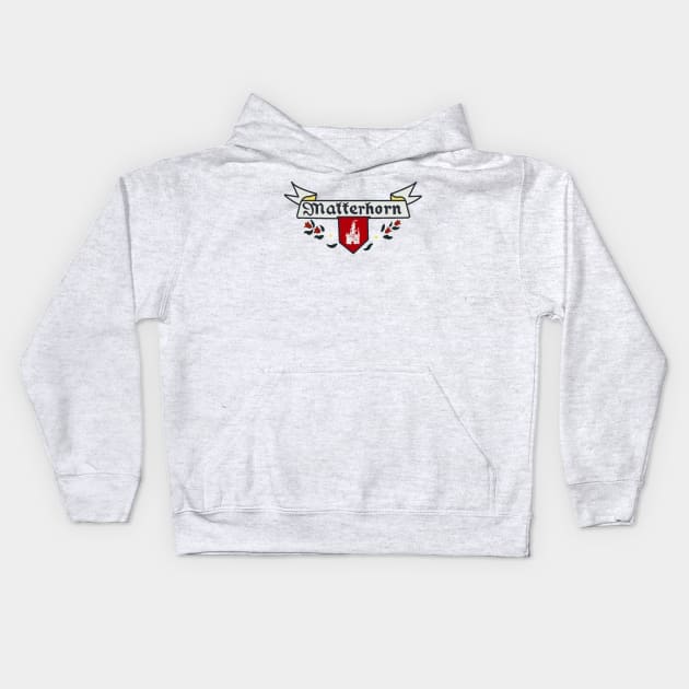 MATTERHORN BOBSLEDS Kids Hoodie by Hundred Acre Woods Designs